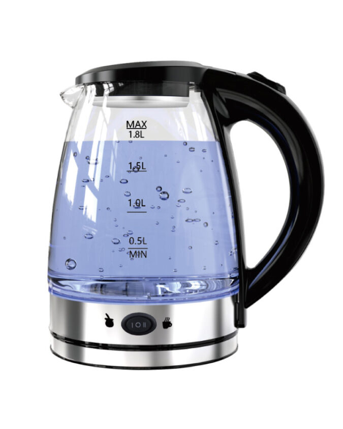 JARRA ELECTRICA MATE CAFÉ DE VIDRIO Y ACERO NEGRA