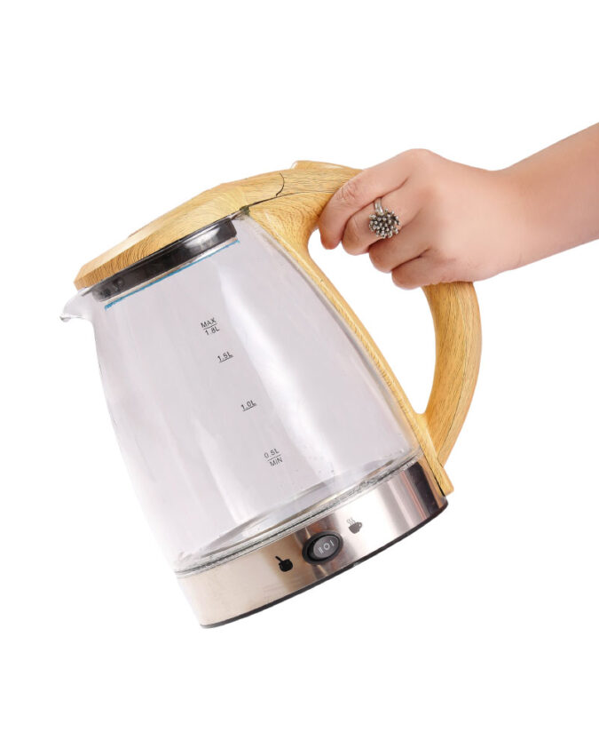 JARRA ELÉCTRICA MATE CAFÉ - VIDRIO Y MADERA